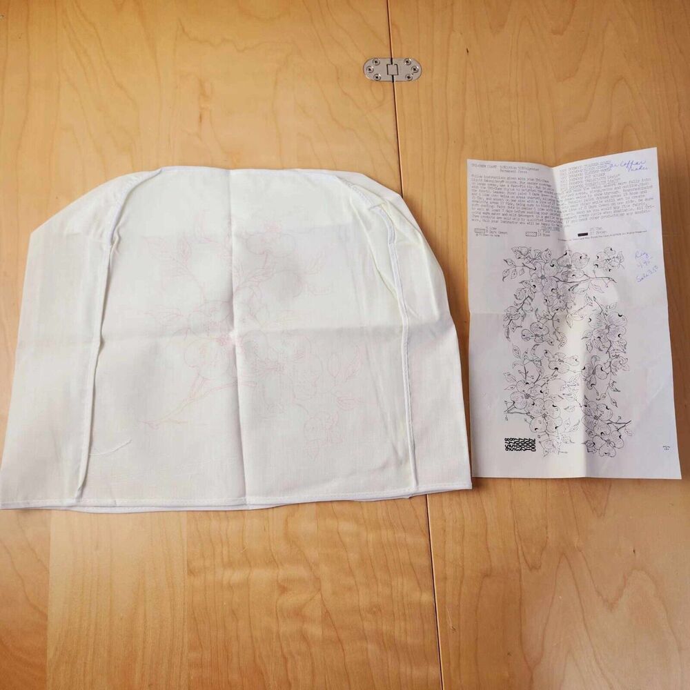 Vintage 80s TriChem Liquid Embroidery Stamped Mixer Coffee Maker Cover Dogwood